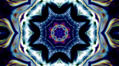 Soyut boya fırça mürekkep patlayabilir formanın düzgün kavramı simetrik desen süs dekoratif Kaleidoscope hareketi geometrik daire ve yıldız şekiller