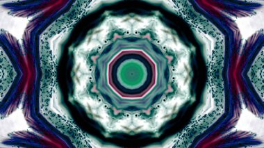 Soyut boya fırça mürekkep patlayabilir formanın düzgün kavramı simetrik desen süs dekoratif Kaleidoscope hareketi geometrik daire ve yıldız şekiller