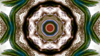 Soyut boya fırça mürekkep patlayabilir formanın düzgün kavramı simetrik desen süs dekoratif Kaleidoscope hareketi geometrik daire ve yıldız şekiller