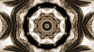 Soyut boya fırça mürekkep patlayabilir formanın düzgün kavramı simetrik desen süs dekoratif Kaleidoscope hareketi geometrik daire ve yıldız şekiller