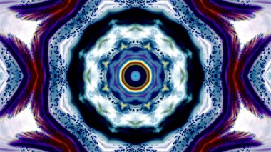 Soyut boya fırça mürekkep patlayabilir formanın düzgün kavramı simetrik desen süs dekoratif Kaleidoscope hareketi geometrik daire ve yıldız şekiller