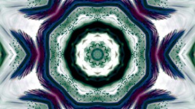 Soyut boya fırça mürekkep patlayabilir formanın düzgün kavramı simetrik desen süs dekoratif Kaleidoscope hareketi geometrik daire ve yıldız şekiller