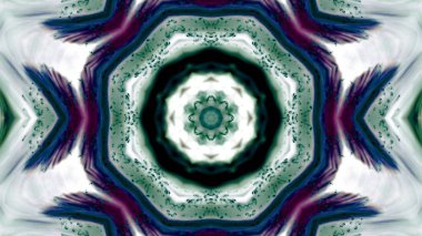 Soyut boya fırça mürekkep patlayabilir formanın düzgün kavramı simetrik desen süs dekoratif Kaleidoscope hareketi geometrik daire ve yıldız şekiller