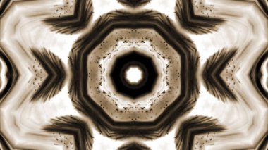 Soyut boya fırça mürekkep patlayabilir formanın düzgün kavramı simetrik desen süs dekoratif Kaleidoscope hareketi geometrik daire ve yıldız şekiller