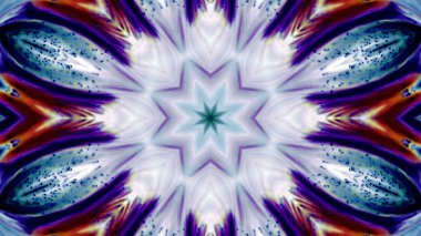 Soyut boya fırça mürekkep patlayabilir formanın düzgün kavramı simetrik desen süs dekoratif Kaleidoscope hareketi geometrik daire ve yıldız şekiller