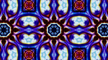 Soyut boya fırça mürekkep patlayabilir formanın düzgün kavramı simetrik desen süs dekoratif Kaleidoscope hareketi geometrik daire ve yıldız şekiller