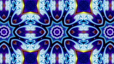 Soyut boya fırça mürekkep patlayabilir formanın düzgün kavramı simetrik desen süs dekoratif Kaleidoscope hareketi geometrik daire ve yıldız şekiller