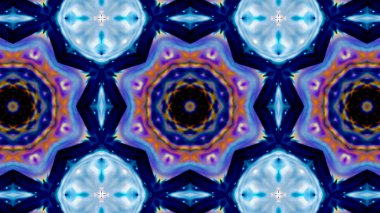 Soyut boya fırça mürekkep patlayabilir formanın düzgün kavramı simetrik desen süs dekoratif Kaleidoscope hareketi geometrik daire ve yıldız şekiller