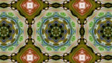 Soyut boya fırça mürekkep patlayabilir formanın düzgün kavramı simetrik desen süs dekoratif Kaleidoscope hareketi geometrik daire ve yıldız şekiller