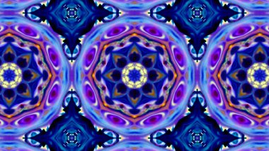 Soyut boya fırça mürekkep patlayabilir formanın düzgün kavramı simetrik desen süs dekoratif Kaleidoscope hareketi geometrik daire ve yıldız şekiller