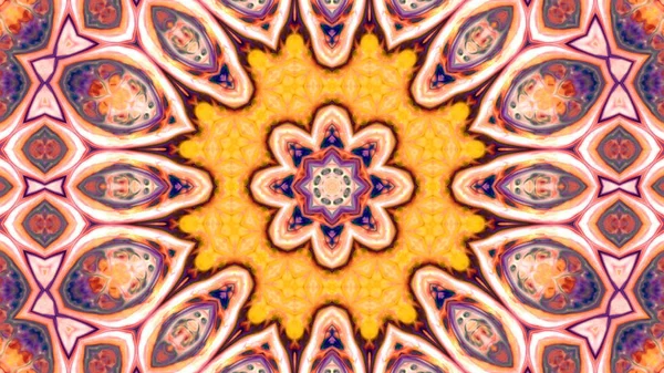 Soyut boya fırça mürekkep patlayabilir formanın düzgün kavramı simetrik desen süs dekoratif Kaleidoscope hareketi geometrik daire ve yıldız şekiller