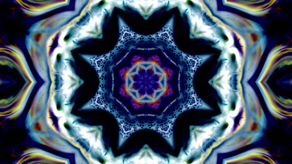 Soyut boya fırça mürekkep patlayabilir formanın düzgün kavramı simetrik desen süs dekoratif Kaleidoscope hareketi geometrik daire ve yıldız şekiller