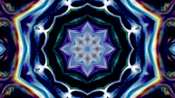 Soyut boya fırça mürekkep patlayabilir formanın düzgün kavramı simetrik desen süs dekoratif Kaleidoscope hareketi geometrik daire ve yıldız şekiller