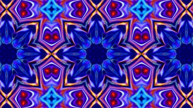 Soyut boya fırça mürekkep patlayabilir formanın düzgün kavramı simetrik desen süs dekoratif Kaleidoscope hareketi geometrik daire ve yıldız şekiller