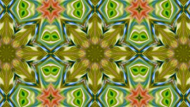 Soyut boya fırça mürekkep patlayabilir formanın düzgün kavramı simetrik desen süs dekoratif Kaleidoscope hareketi geometrik daire ve yıldız şekiller