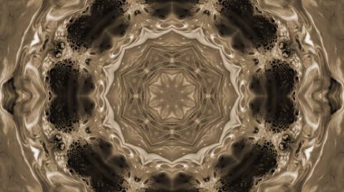 Soyut boya fırça mürekkep patlayabilir formanın düzgün kavramı simetrik desen süs dekoratif Kaleidoscope hareketi geometrik daire ve yıldız şekiller