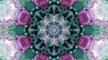 Soyut boya fırça mürekkep patlayabilir formanın düzgün kavramı simetrik desen süs dekoratif Kaleidoscope hareketi geometrik daire ve yıldız şekiller