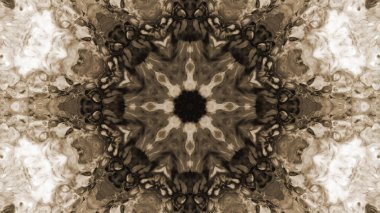 Soyut boya fırça mürekkep patlayabilir formanın düzgün kavramı simetrik desen süs dekoratif Kaleidoscope hareketi geometrik daire ve yıldız şekiller