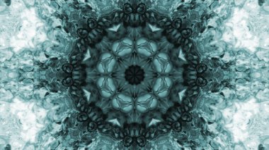 Soyut boya fırça mürekkep patlayabilir formanın düzgün kavramı simetrik desen süs dekoratif Kaleidoscope hareketi geometrik daire ve yıldız şekiller