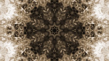 Soyut boya fırça mürekkep patlayabilir formanın düzgün kavramı simetrik desen süs dekoratif Kaleidoscope hareketi geometrik daire ve yıldız şekiller