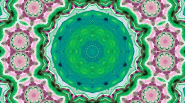 Soyut boya fırça mürekkep patlayabilir formanın düzgün kavramı simetrik desen süs dekoratif Kaleidoscope hareketi geometrik daire ve yıldız şekiller