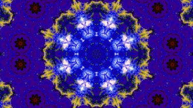 Soyut boya fırça mürekkep patlayabilir formanın düzgün kavramı simetrik desen süs dekoratif Kaleidoscope hareketi geometrik daire ve yıldız şekiller