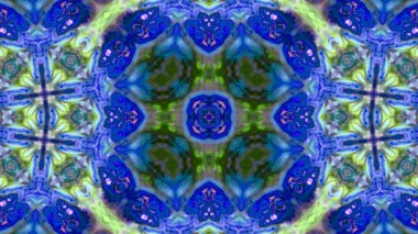 Soyut boya fırça mürekkep patlayabilir formanın düzgün kavramı simetrik desen süs dekoratif Kaleidoscope hareketi geometrik daire ve yıldız şekiller