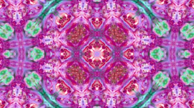 Soyut boya fırça mürekkep patlayabilir formanın düzgün kavramı simetrik desen süs dekoratif Kaleidoscope hareketi geometrik daire ve yıldız şekiller