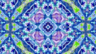 Soyut boya fırça mürekkep patlayabilir formanın düzgün kavramı simetrik desen süs dekoratif Kaleidoscope hareketi geometrik daire ve yıldız şekiller