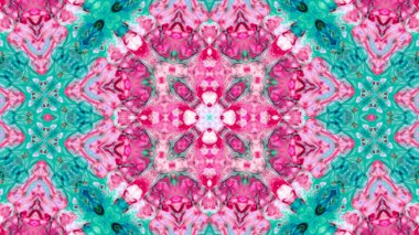 Soyut boya fırça mürekkep patlayabilir formanın düzgün kavramı simetrik desen süs dekoratif Kaleidoscope hareketi geometrik daire ve yıldız şekiller