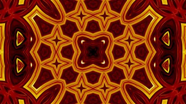 Soyut boya fırça mürekkep patlayabilir formanın düzgün kavramı simetrik desen süs dekoratif Kaleidoscope hareketi geometrik daire ve yıldız şekiller