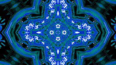 Soyut boya fırça mürekkep patlayabilir formanın düzgün kavramı simetrik desen süs dekoratif Kaleidoscope hareketi geometrik daire ve yıldız şekiller