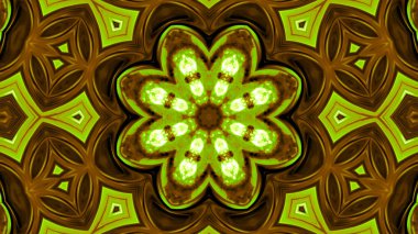 Soyut boya fırça mürekkep patlayabilir formanın düzgün kavramı simetrik desen süs dekoratif Kaleidoscope hareketi geometrik daire ve yıldız şekiller