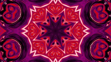 Soyut boya fırça mürekkep patlayabilir formanın düzgün kavramı simetrik desen süs dekoratif Kaleidoscope hareketi geometrik daire ve yıldız şekiller