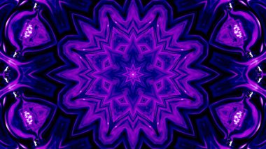 Soyut boya fırça mürekkep patlayabilir formanın düzgün kavramı simetrik desen süs dekoratif Kaleidoscope hareketi geometrik daire ve yıldız şekiller