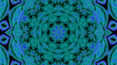 Soyut boya fırça mürekkep patlayabilir formanın düzgün kavramı simetrik desen süs dekoratif Kaleidoscope hareketi geometrik daire ve yıldız şekiller