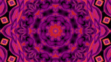 Soyut boya fırça mürekkep patlayabilir formanın düzgün kavramı simetrik desen süs dekoratif Kaleidoscope hareketi geometrik daire ve yıldız şekiller