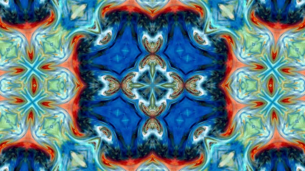 Soyut boya fırça mürekkep patlayabilir formanın düzgün kavramı simetrik desen süs dekoratif Kaleidoscope hareketi geometrik daire ve yıldız şekiller