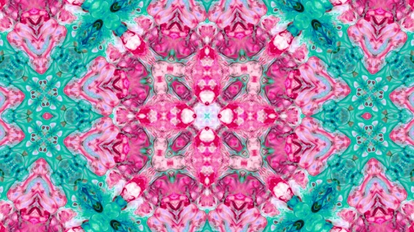 Soyut boya fırça mürekkep patlayabilir formanın düzgün kavramı simetrik desen süs dekoratif Kaleidoscope hareketi geometrik daire ve yıldız şekiller