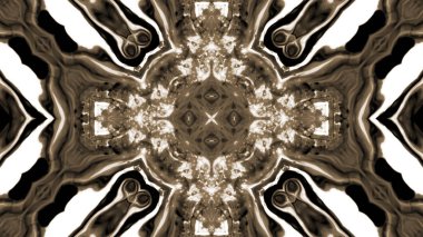 Soyut boya fırça mürekkep patlayabilir formanın düzgün kavramı simetrik desen süs dekoratif Kaleidoscope hareketi geometrik daire ve yıldız şekiller