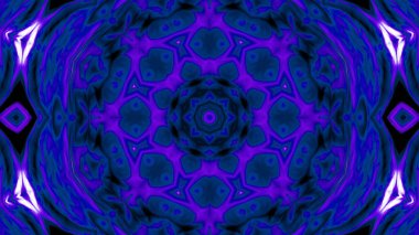 Soyut boya fırça mürekkep patlayabilir formanın düzgün kavramı simetrik desen süs dekoratif Kaleidoscope hareketi geometrik daire ve yıldız şekiller