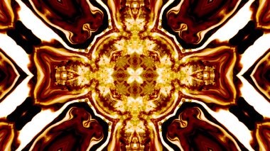 Soyut boya fırça mürekkep patlayabilir formanın düzgün kavramı simetrik desen süs dekoratif Kaleidoscope hareketi geometrik daire ve yıldız şekiller