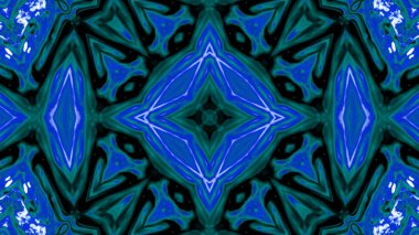 Soyut boya fırça mürekkep patlayabilir formanın düzgün kavramı simetrik desen süs dekoratif Kaleidoscope hareketi geometrik daire ve yıldız şekiller