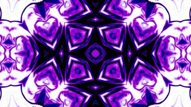 Soyut boya fırça mürekkep patlayabilir formanın düzgün kavramı simetrik desen süs dekoratif Kaleidoscope hareketi geometrik daire ve yıldız şekiller