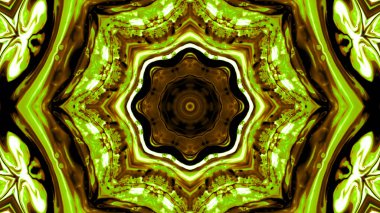 Soyut boya fırça mürekkep patlayabilir formanın düzgün kavramı simetrik desen süs dekoratif Kaleidoscope hareketi geometrik daire ve yıldız şekiller