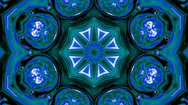 Soyut boya fırça mürekkep patlayabilir formanın düzgün kavramı simetrik desen süs dekoratif Kaleidoscope hareketi geometrik daire ve yıldız şekiller