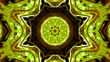 Soyut boya fırça mürekkep patlayabilir formanın düzgün kavramı simetrik desen süs dekoratif Kaleidoscope hareketi geometrik daire ve yıldız şekiller