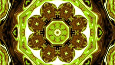 Soyut boya fırça mürekkep patlayabilir formanın düzgün kavramı simetrik desen süs dekoratif Kaleidoscope hareketi geometrik daire ve yıldız şekiller