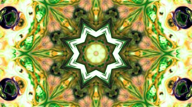 Soyut boya fırça mürekkep patlayabilir formanın düzgün kavramı simetrik desen süs dekoratif Kaleidoscope hareketi geometrik daire ve yıldız şekiller