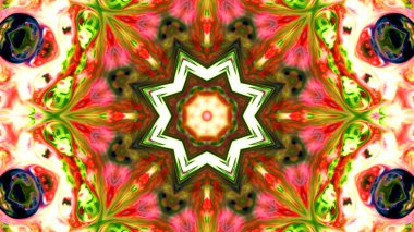 Soyut boya fırça mürekkep patlayabilir formanın düzgün kavramı simetrik desen süs dekoratif Kaleidoscope hareketi geometrik daire ve yıldız şekiller